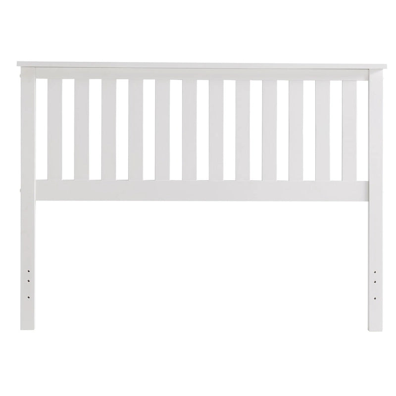 Tête de lit en bois à lattes blanches