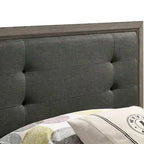 Lit panneau et gigogne 2 pièces capitonnés en bois gris Aury Transitional de Furniture of America