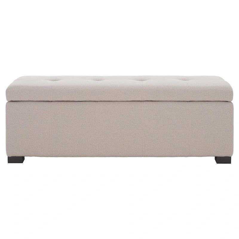 Banc de rangement capitonné en similicuir marron - 46,9 x 18,3 x 16,7 - 47Lx18Px17H