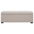 Banc de rangement capitonné en similicuir marron - 46,9 x 18,3 x 16,7 - 47Lx18Px17H