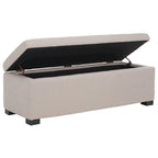 Banc de rangement capitonné en similicuir marron - 46,9 x 18,3 x 16,7 - 47Lx18Px17H
