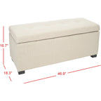 Banc de rangement capitonné en similicuir marron - 46,9 x 18,3 x 16,7 - 47Lx18Px17H