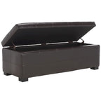 Banc de rangement capitonné en similicuir marron - 46,9 x 18,3 x 16,7 - 47Lx18Px17H