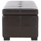 Banc de rangement capitonné en similicuir marron - 46,9 x 18,3 x 16,7 - 47Lx18Px17H