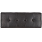 Banc de rangement capitonné en similicuir marron - 46,9 x 18,3 x 16,7 - 47Lx18Px17H