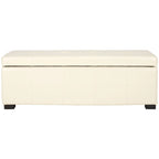 Banc de rangement capitonné en similicuir marron - 46,9 x 18,3 x 16,7 - 47Lx18Px17H