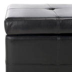 Banc de rangement capitonné en similicuir marron - 46,9 x 18,3 x 16,7 - 47Lx18Px17H