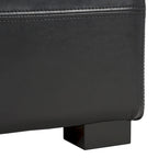 Banc de rangement capitonné en similicuir marron - 46,9 x 18,3 x 16,7 - 47Lx18Px17H