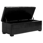 Banc de rangement capitonné en similicuir marron - 46,9 x 18,3 x 16,7 - 47Lx18Px17H