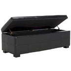 Banc de rangement capitonné en similicuir marron - 46,9 x 18,3 x 16,7 - 47Lx18Px17H