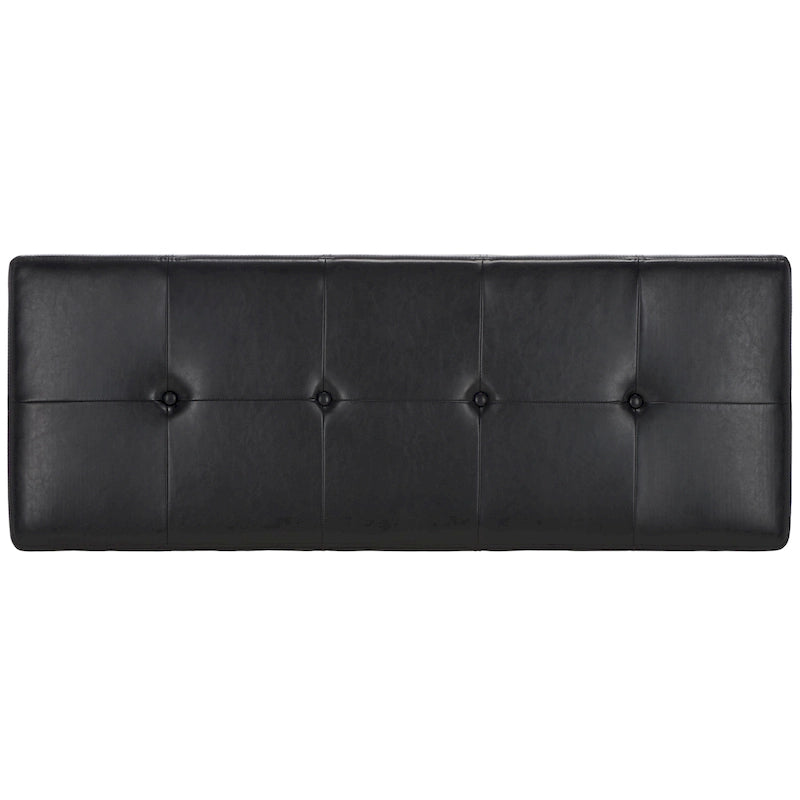 Banc de rangement capitonné en similicuir marron - 46,9 x 18,3 x 16,7 - 47Lx18Px17H