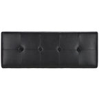 Banc de rangement capitonné en similicuir marron - 46,9 x 18,3 x 16,7 - 47Lx18Px17H