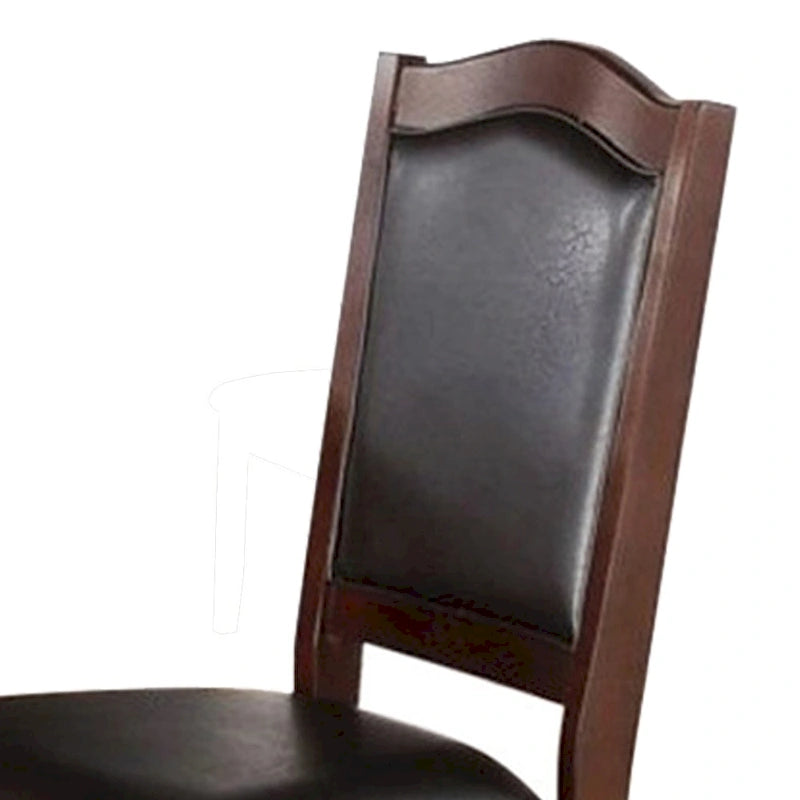 Chaises de salle à manger contemporaines en bois d'hévéa, lot de 2, marron et noir