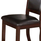 Chaises de salle à manger contemporaines en bois d'hévéa, lot de 2, marron et noir