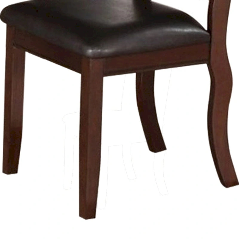 Chaises de salle à manger contemporaines en bois d'hévéa, lot de 2, marron et noir