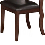 Chaises de salle à manger contemporaines en bois d'hévéa, lot de 2, marron et noir