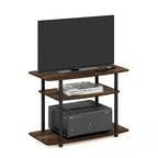 Meuble TV 3 niveaux sans outils, Noyer Columbia/Noir