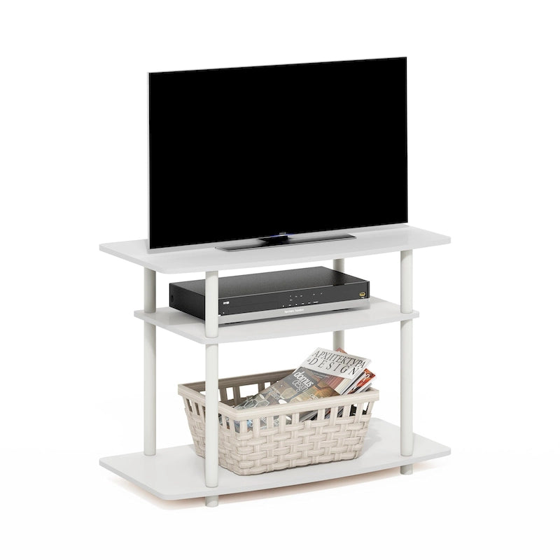 Meuble TV 3 niveaux sans outils, Noyer Columbia/Noir