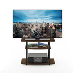 Meuble TV 3 niveaux sans outils, Noyer Columbia/Noir