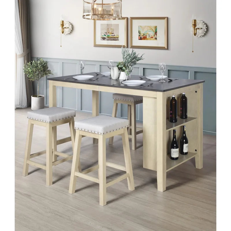 Table et chaises de salle à manger hauteur comptoir, 5 pièces