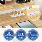 Bureau d'ordinateur Moasis avec support d'écran, bureaux de jeu pour bureau à domicile avec tiroir classeur