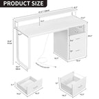 Bureau d'ordinateur Moasis avec support d'écran, bureaux de jeu pour bureau à domicile avec tiroir classeur