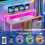 Bureau d'ordinateur Moasis avec support d'écran, bureaux de jeu pour bureau à domicile avec tiroir classeur