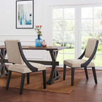 Chaises de salle à manger tapissées en tissu – Lot de deux