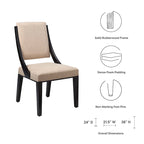 Chaises de salle à manger tapissées en tissu – Lot de deux