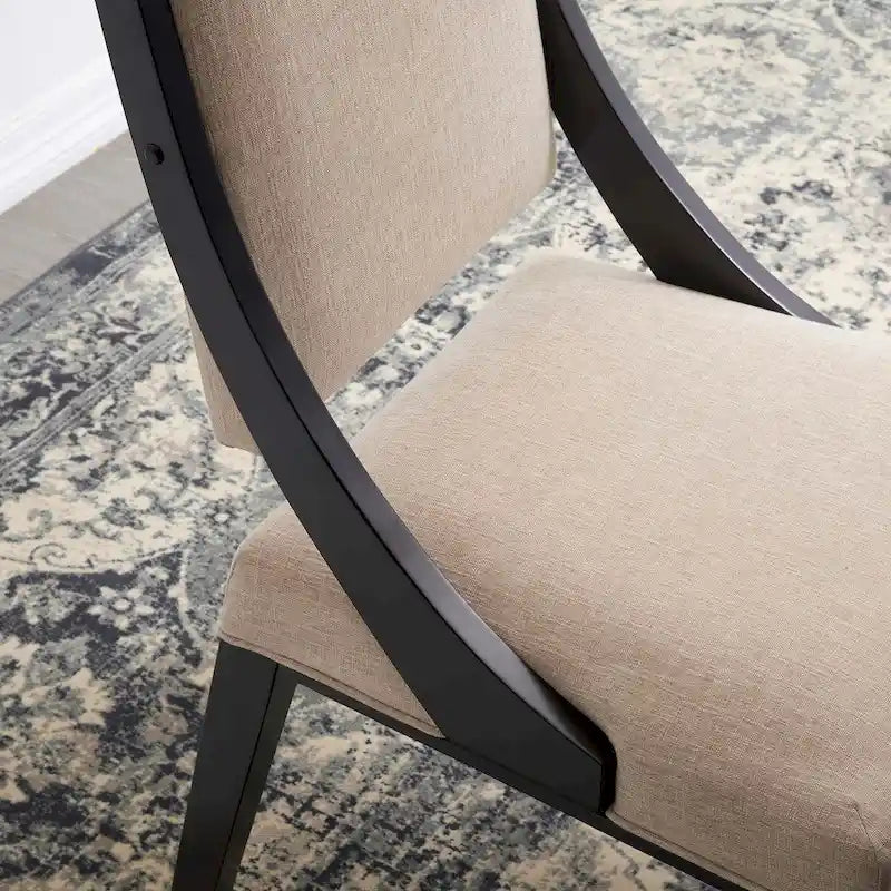 Chaises de salle à manger tapissées en tissu – Lot de deux