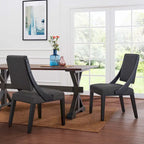 Chaises de salle à manger tapissées en tissu – Lot de deux