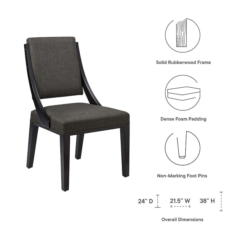Chaises de salle à manger tapissées en tissu – Lot de deux