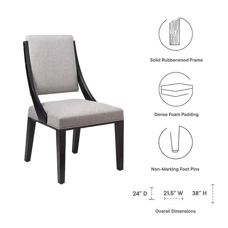 Chaises de salle à manger tapissées en tissu – Lot de deux