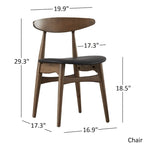 Ensemble table à manger ronde au fini noyer foncé — avec chaises de salle à manger à dossier incurvé