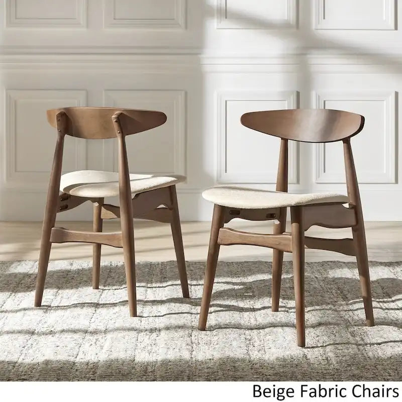Ensemble table à manger ronde au fini noyer foncé — avec chaises de salle à manger à dossier incurvé