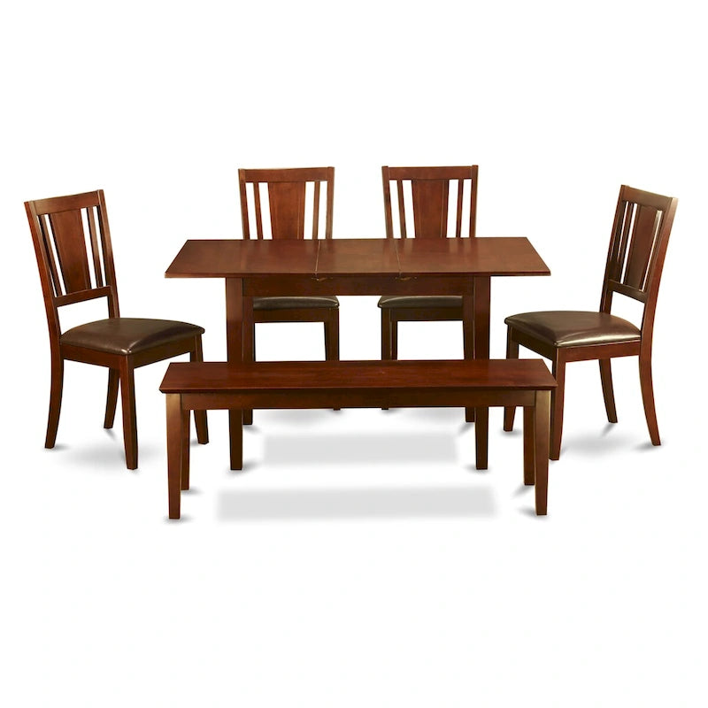 Ensemble de salle à manger : Comprend une table à manger rectangulaire, plusieurs chaises de salle à manger et un banc (différents styles d'assise disponibles).