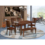 Ensemble de salle à manger : Comprend une table à manger rectangulaire, plusieurs chaises de salle à manger et un banc (différents styles d'assise disponibles).