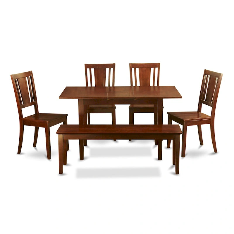 Ensemble de salle à manger : Comprend une table à manger rectangulaire, plusieurs chaises de salle à manger et un banc (différents styles d'assise disponibles).