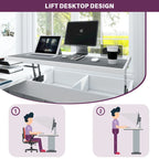 Bureau d'angle en L moderne style ferme avec plateau relevable, tiroirs pour dossiers et station de charge pour le bureau à domicile