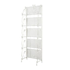 Étagère pliante métallique à 5 niveaux, grande, avec motif en spirale — Utilisation intérieure/extérieure (or ou blanc)