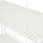 Étagère pliante métallique à 5 niveaux, grande, avec motif en spirale — Utilisation intérieure/extérieure (or ou blanc)