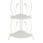 Étagère pliante métallique à 5 niveaux, grande, avec motif en spirale — Utilisation intérieure/extérieure (or ou blanc)