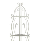 Étagère pliante métallique à 5 niveaux, grande, avec motif en spirale — Utilisation intérieure/extérieure (or ou blanc)